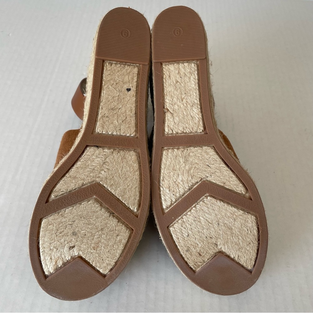 MARC FISHER Womens Brown 2" Platform Adalyn Wedge Leather Espadrille Sandals 9 - Picture 13 of 13